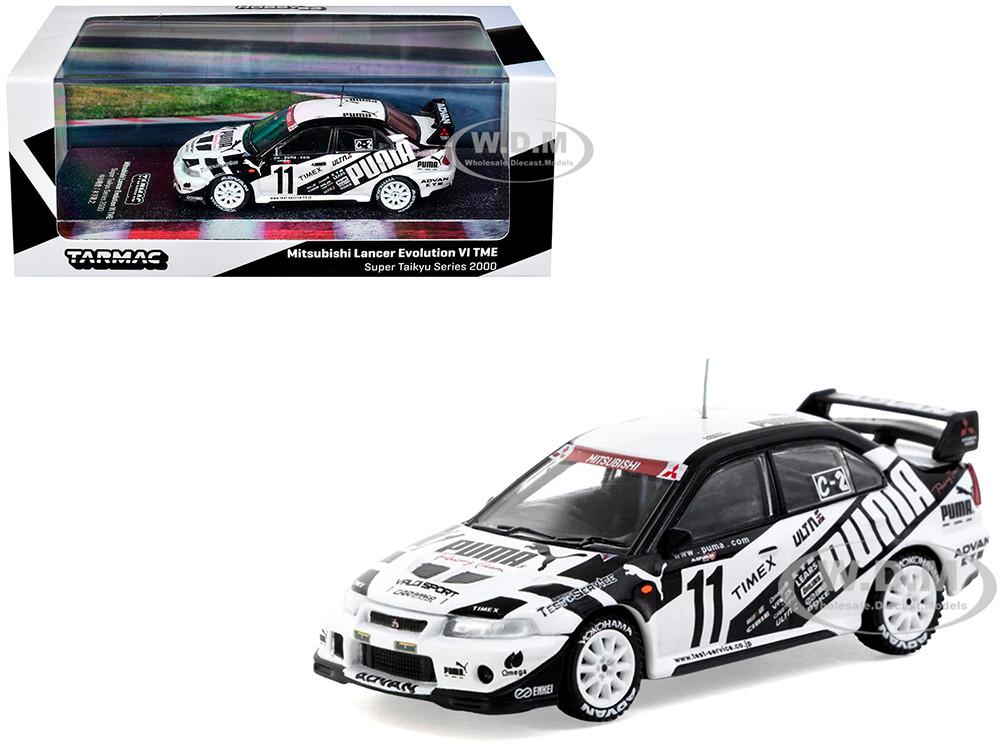Mitsubishi Lancer Evolution VI TME RHD (Right Hand Drive) #11 Akihiko Nakaya - Takayuki Kinoshita "Puma - Super Taikyu Series" (2000) "Hobby64" Series 1/64 Diecast Model by Tarmac Works diecast model