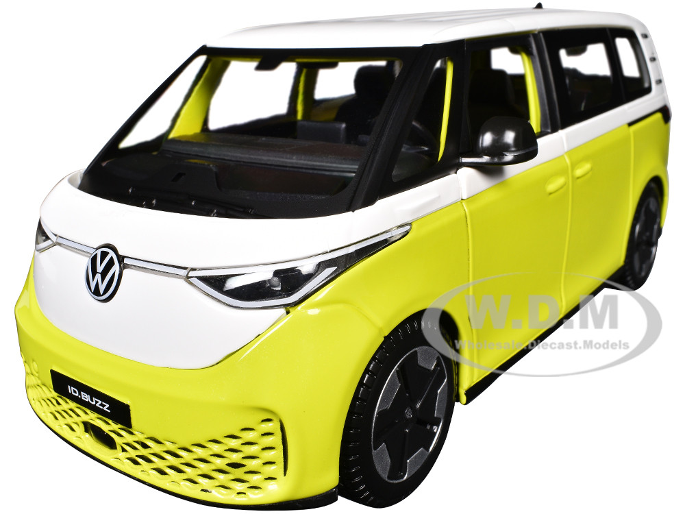 2023 Volkswagen ID. Buzz Van Yellow and White "Special Edition" Series 1/24 Diecast Model Car by Maisto diecast model