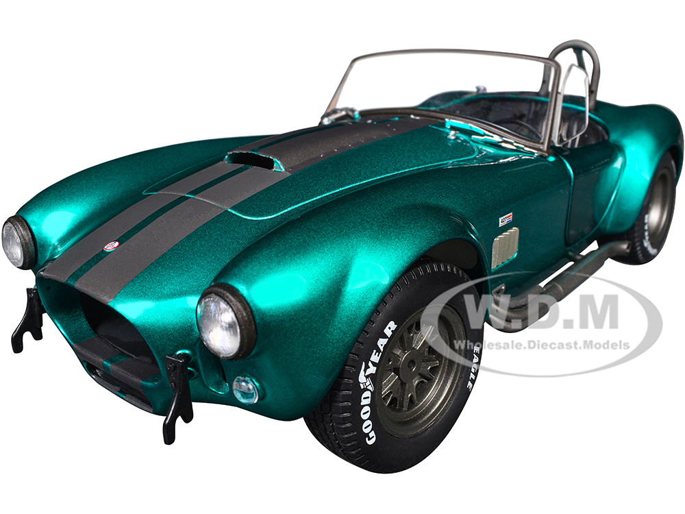 Shelby Cobra 427 MKII Teal Metallic with Gray Stripes "Pink Slips" Series 1/18 Diecast Model Car by Jada diecast model