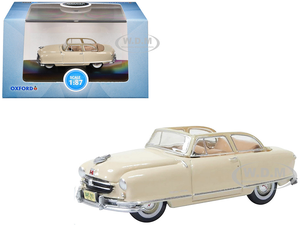 1950 Nash Rambler Custom Landau Convertible (Open) Champagne Ivory 1/87 (HO) Scale Diecast Model Car by Oxford Diecast diecast model