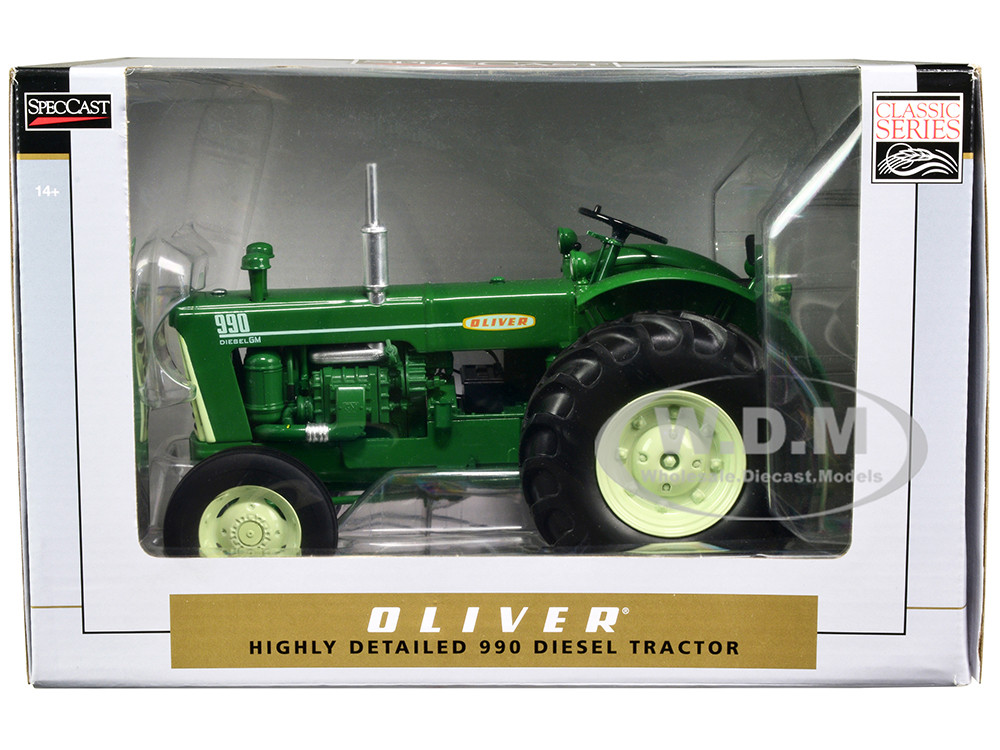 Oliver 990 Wide Front Diesel Tractor Green "Classic Series" 1/16 Diecast Model by SpecCast diecast model