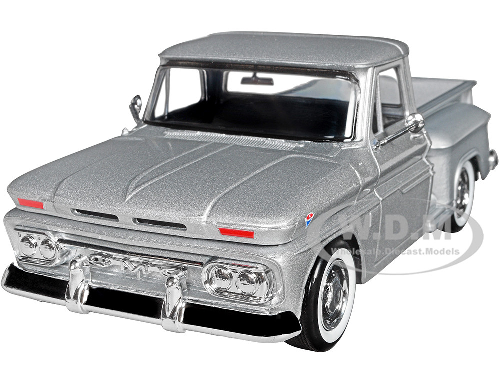 1966 GMC C1000 Fenderside Pickup Truck Silver Metallic "Timeless Legends" Series 1/24 Diecast Model Car by Motormax diecast model