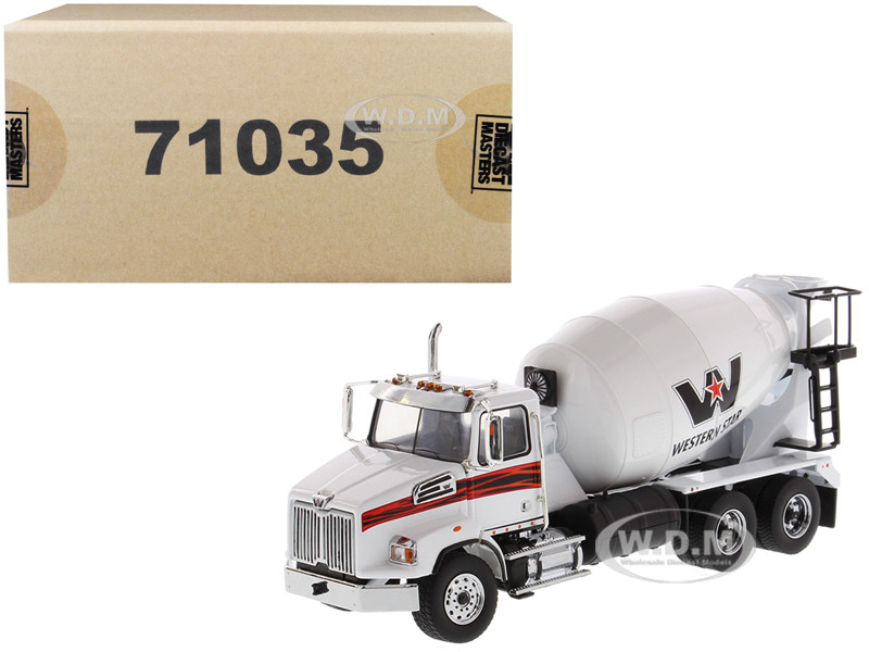 Western Star 4700 SB Concrete Mixer Truck White 1/50 Diecast Model by Diecast Masters diecast model