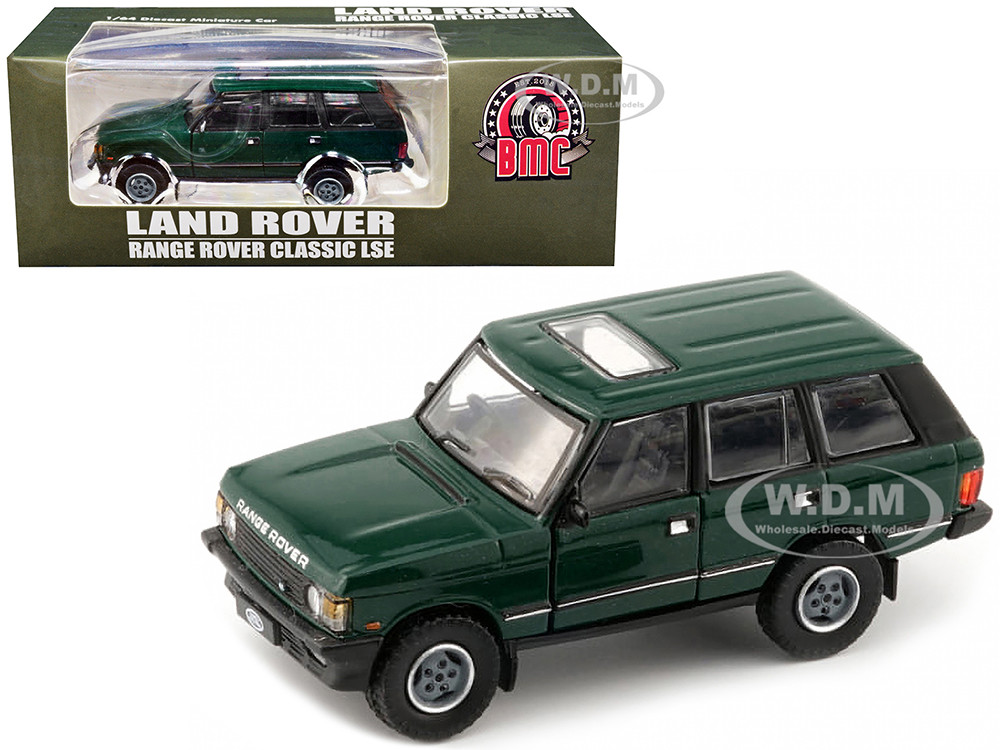Land Rover Range Rover Classic LSE RHD (Right Hand Drive) Green with Sunroof with Extra Wheels 1/64 Diecast Model Car by BM Creations diecast model
