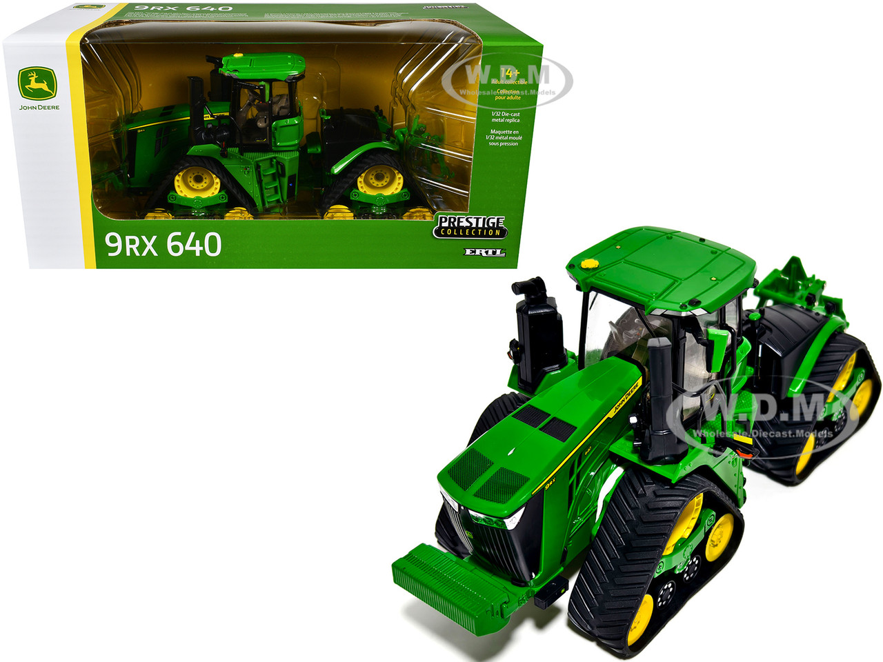 John Deere 9RX 640 Tractor with Tracks Green "Prestige Collection" Series 1/32 Diecast Model by ERTL TOMY diecast model