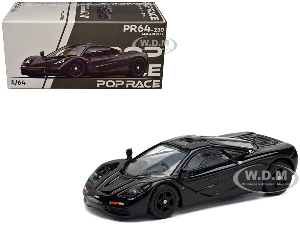 McLaren F1 Jet Black 1/64 Diecast Model Car by Pop Race diecast model