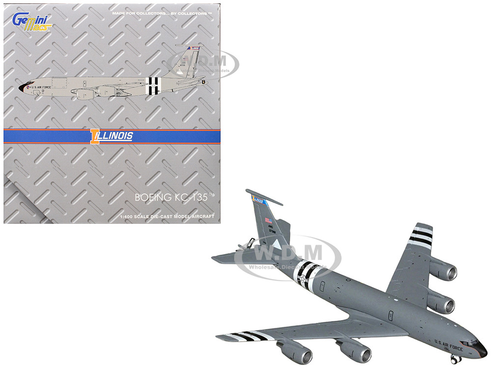Boeing KC-135R Stratotanker Aircraft "Illinois Air National Guard" United States Air Force (63-7981) Gray "Gemini Macs" Series 1/400 Diecast Model Airplane by GeminiJets diecast model