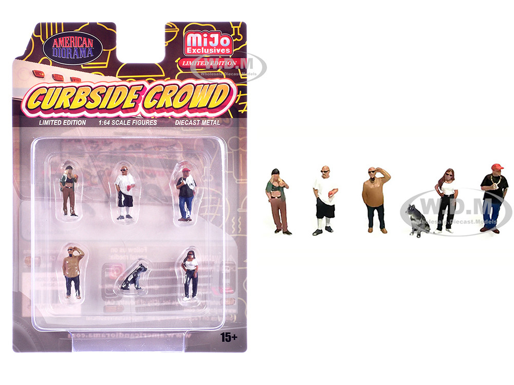 "Curbside Crowd" 6 piece Diecast Figure Set (6 Figures) Limited Edition for 1/64 Scale Models by American Diorama diecast model