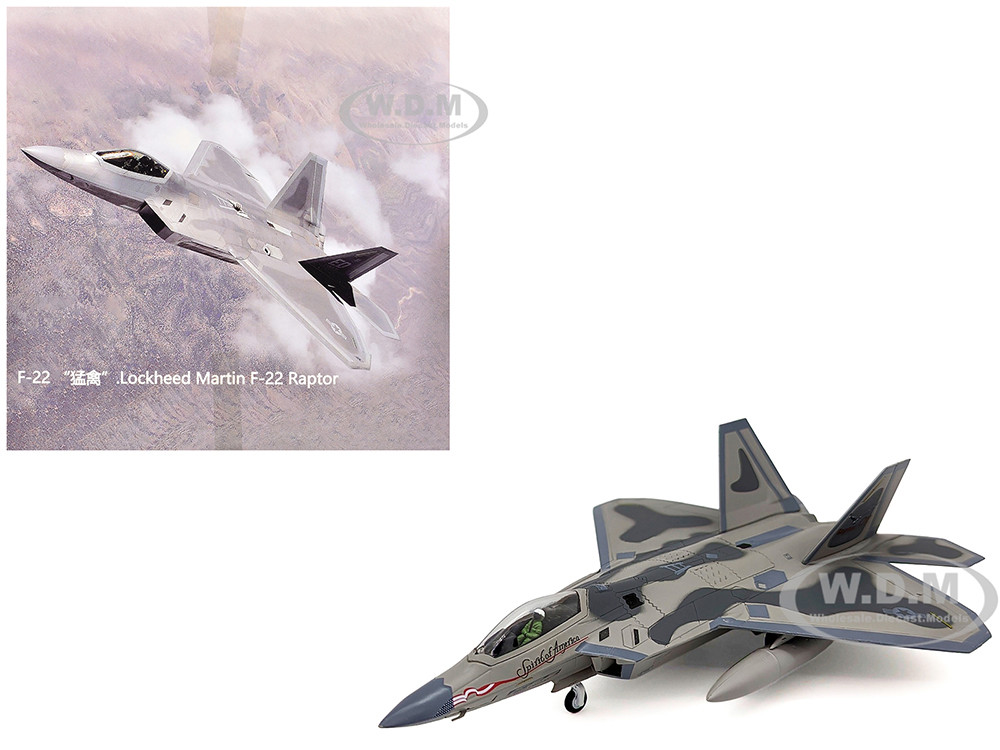 Lockheed Martin F-22A Raptor Aircraft "Spirit of America, 412th Test Wing, Edwards Air Force Base" (1997) United States Air Force 1/100 Diecast Model Airplane diecast model