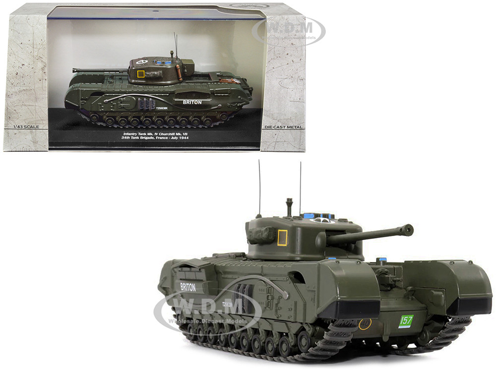 Infantry Tank Mk. IV Churchill Mk. VII "Briton" "UK 34th Tank Brigade, France July 1944" 1/43 Diecast Model by AFVs of WWII diecast model