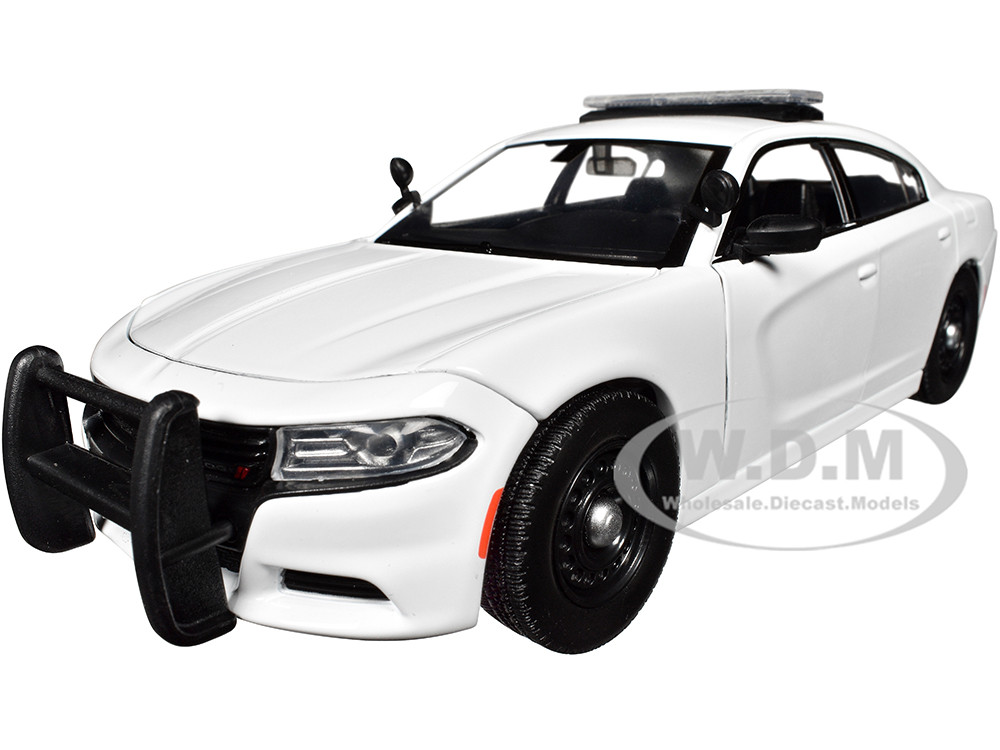 2023 Dodge Charger Pursuit Police Car Plain White "Law Enforcement and Public Service" Series 1/24 Diecast Model Car by Motormax diecast model