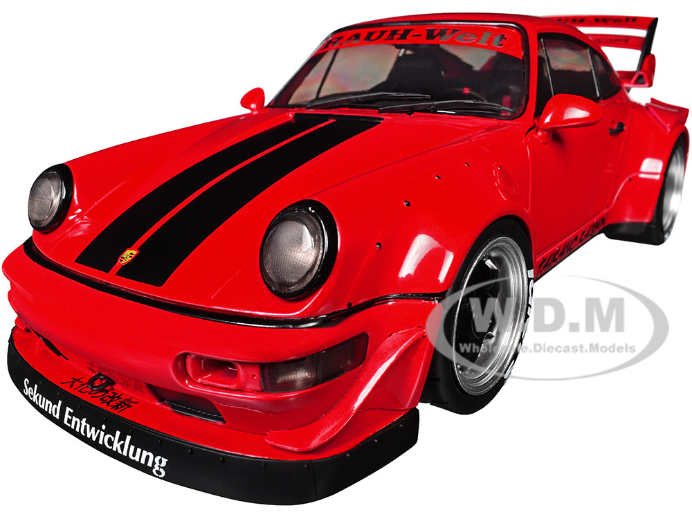 2024 RWB Bodykit "Taikano Kaishin" Red with Black Stripes 1/18 Diecast Model Car by Solido diecast model