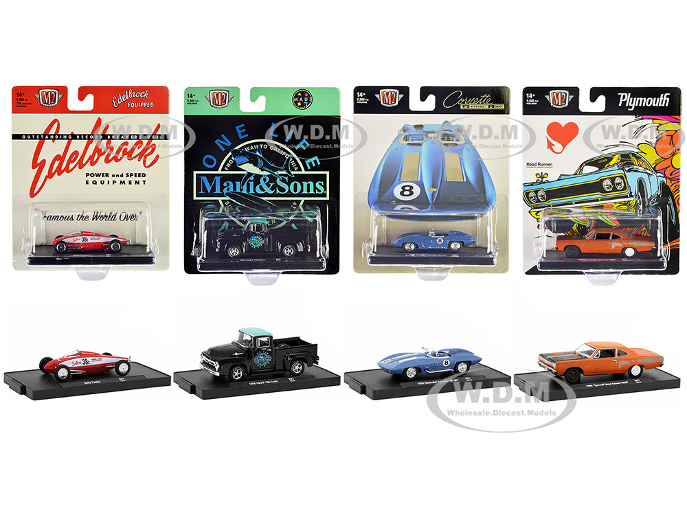 "Auto-Drivers" Set of 4 pieces in Blister Packs Release 97 Limited Edition to 9600 pieces Worldwide 1/64 Diecast Model Cars by M2 Machines diecast model