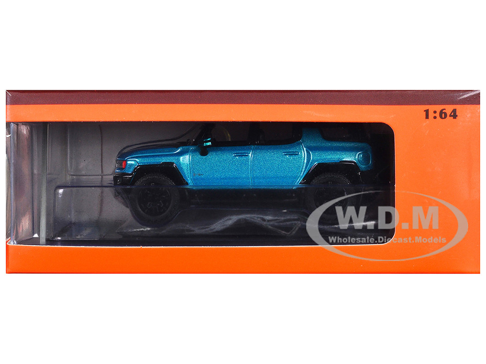 2023 GMC Hummer EV SUV Blue Metallic with Black Top 1/64 Diecast Model Car by GCD diecast model