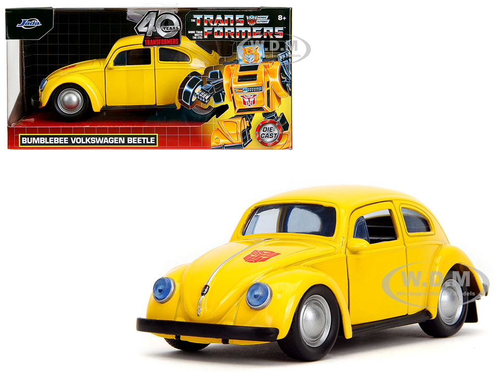 Volkswagen Beetle "Bumblebee" Yellow "Transformers" "Hollywood Rides" Series 1/32 Diecast Model Car by Jada diecast model