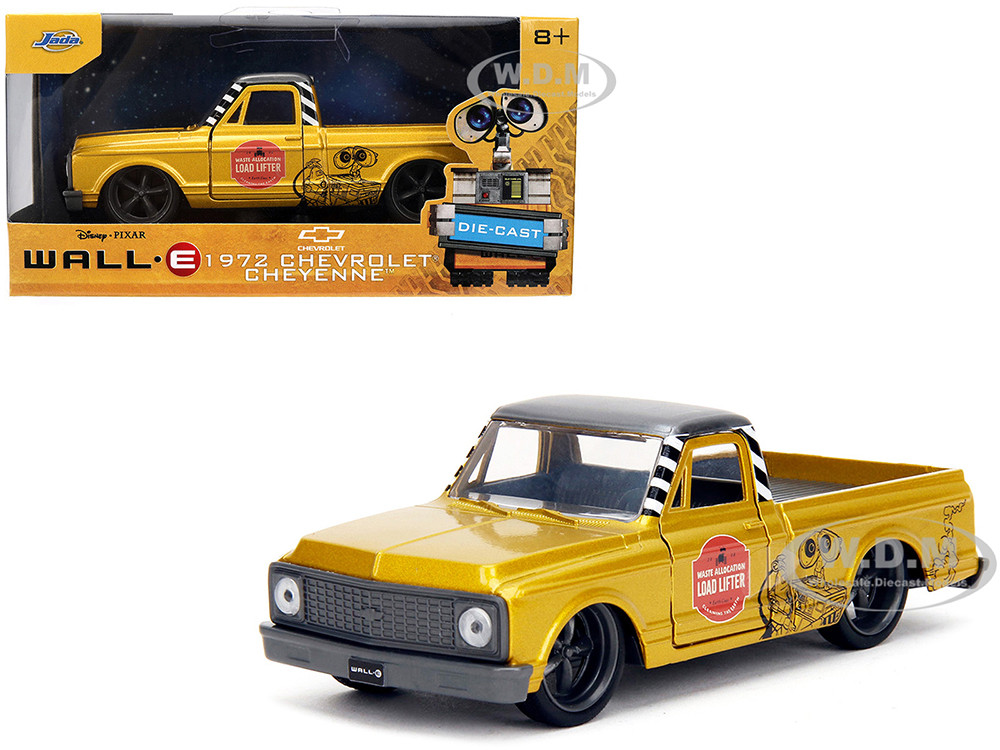 1972 Chevrolet Cheyenne Pickup Truck Gold Metallic with Gray Top "Wall-E" (2008) Movie "Hollywood Rides" Series 1/32 Diecast Model Car by Jada diecast model