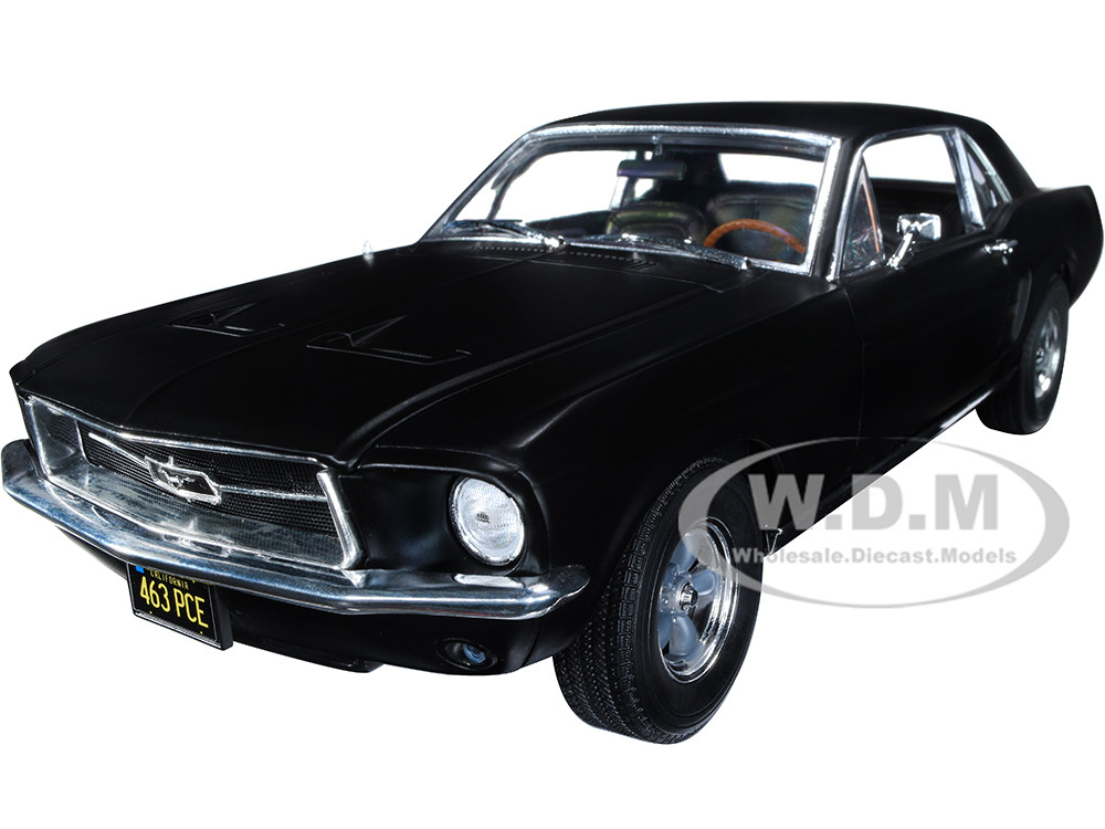 1967 Ford Mustang Coupe Matt Black (Adonis Creed's) "Creed" (2015) Movie 1/18 Diecast Model Car by Greenlight diecast model