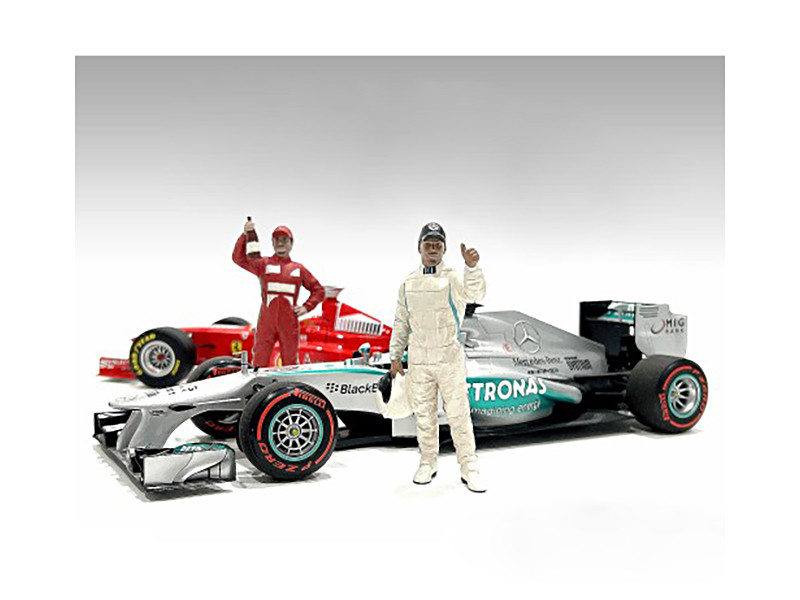 "Racing Legends" 2000's Set of 2 Diecast Figures for 1/43 Scale Models by American Diorama diecast model
