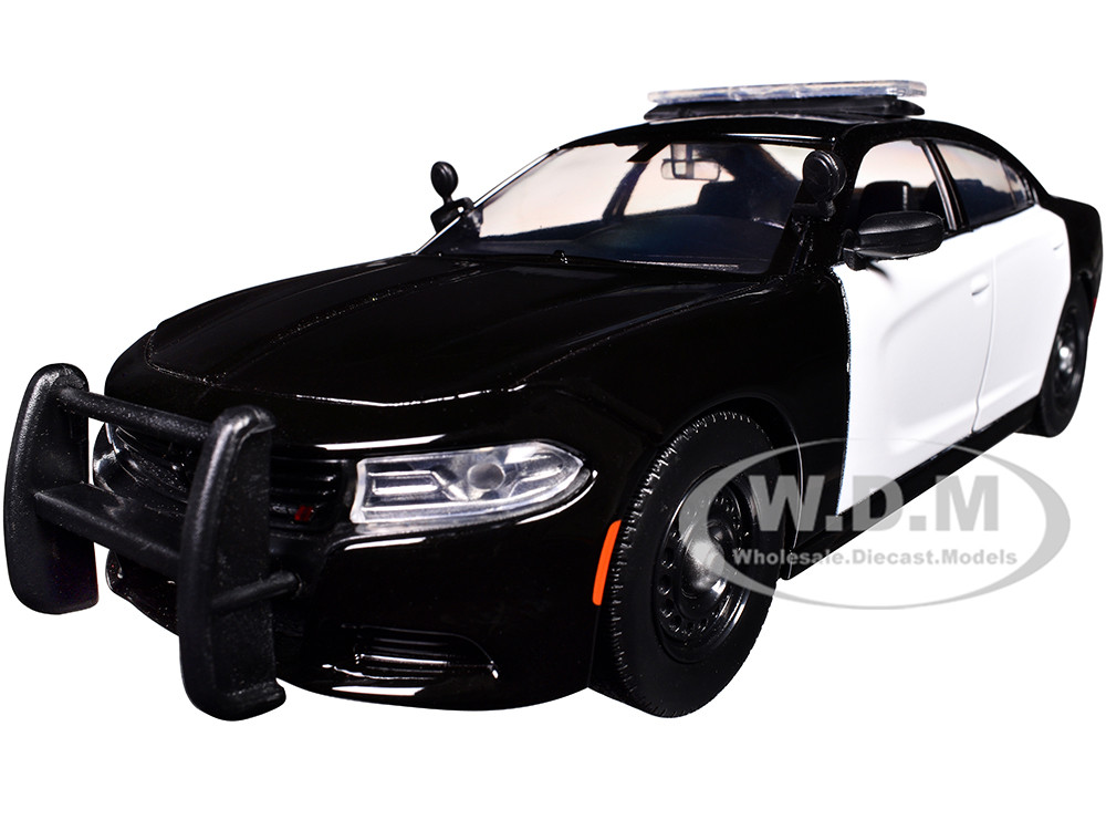 2023 Dodge Charger Pursuit Police Car Black and White "Law Enforcement and Public Service" Series 1/24 Diecast Model Car by Motormax diecast model