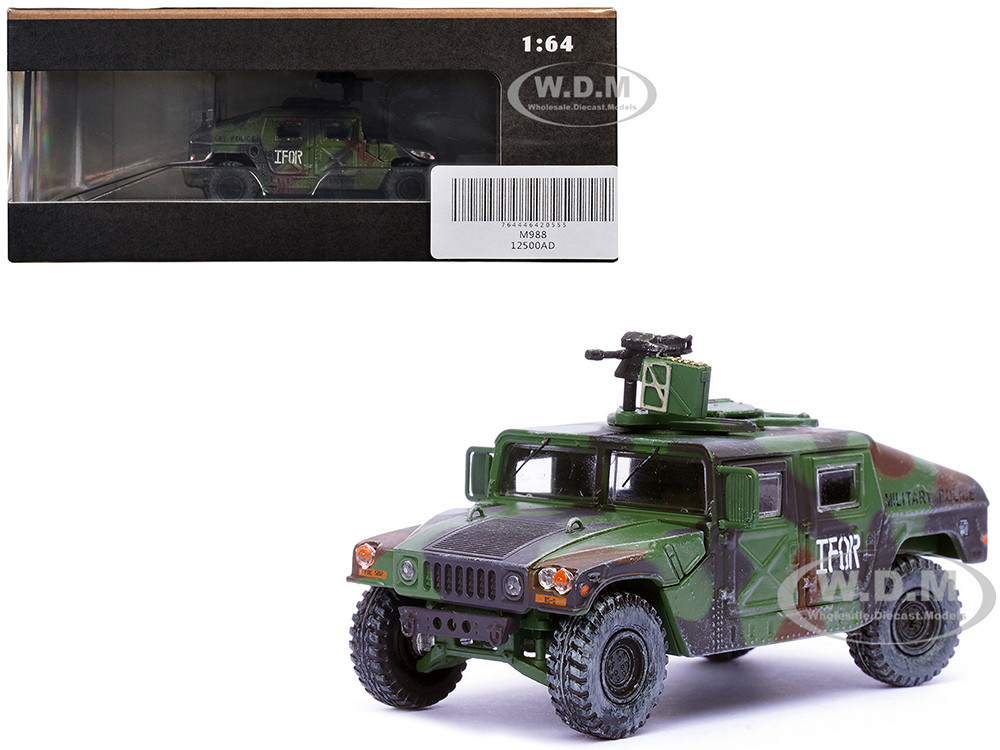 M988 Modern 44 Utility Vehicle with Grenade Launcher Camouflage "Military Police, 65th Company, 519th MP Battalion, IFOR HQ ARRC Forward, Brcko, Bosnia and Herzegovina" (1996) "Military Miniature" Series 1/64 Diecast Model by Panzerkampf diecast model