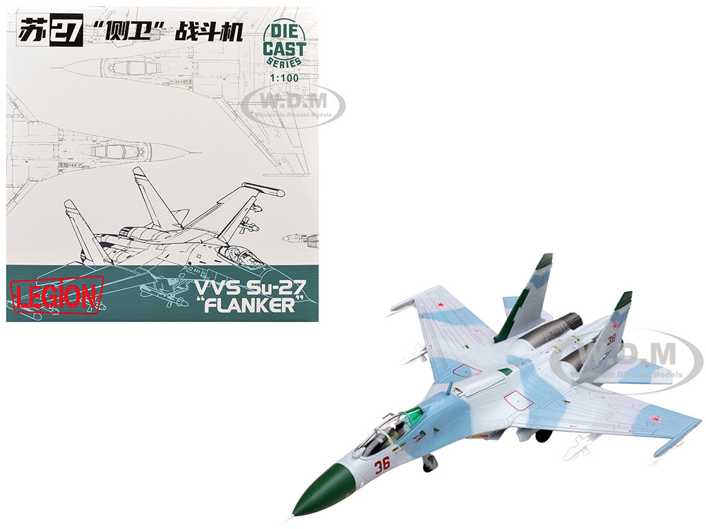 Sukhoi Su-27 Flanker-B Aircraft "Red 36, 941st Fighter Aviation Regiment" (1987) Soviet Air Force 1/100 Diecast Model Airplane by Legion diecast model