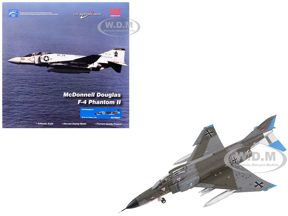 McDonnell Douglas F-4F Phantom II Fighter-Bomber Aircraft "Jagdgeschwader 74 (JG 74), Molders" (1982) German Luftwaffe "Air Power Series" 1/72 Diecast Model by Hobby Master diecast model