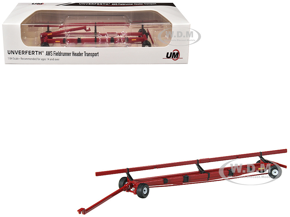 Unverferth AWS Fieldrunner Header Transport Red 1/64 Diecast Model by SpecCast diecast model
