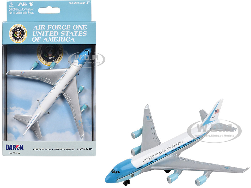 Air Force One Aircraft "United States of America" White with Blue Stripes Diecast Model Airplane by Daron diecast model