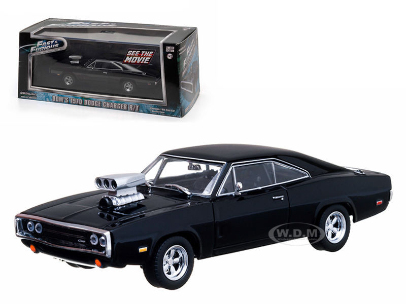 Dom's 1970 Dodge Charger Black "The Fast and The Furious" Movie (2001) 1/43 Diecast Car Model by Greenlight diecast model