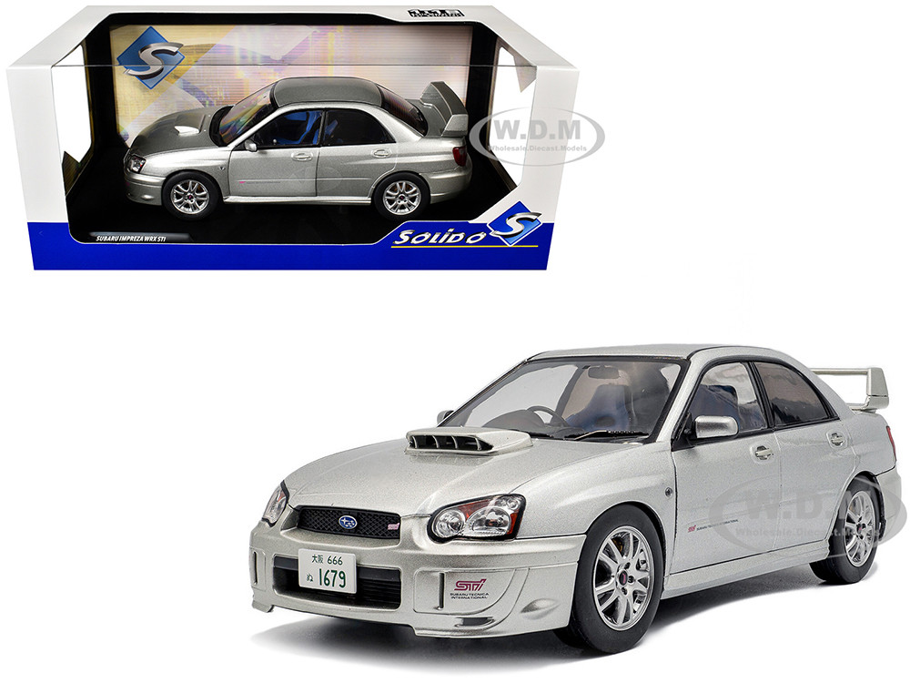 2004 Subaru Impreza WRX STI RHD (Right Hand Drive) Premium Silver Effect 1/18 Diecast Model Car by Solido diecast model