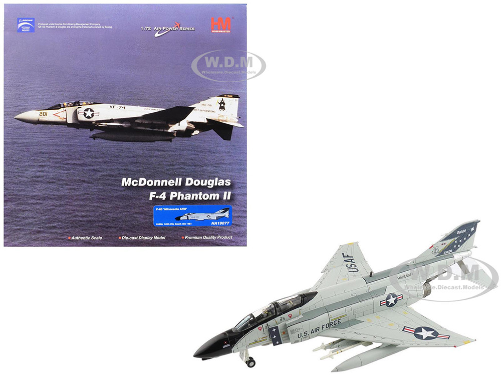 McDonnell Douglas F-4D Phantom II Fighter-Bomber Aircraft "65608, 148th Fighter-Interceptor Group, Minnesota Air National Guard, Duluth International Airport" (1984) United States Air Force "Air Power Series" 1/72 Diecast Model by Hobby Master diecast model