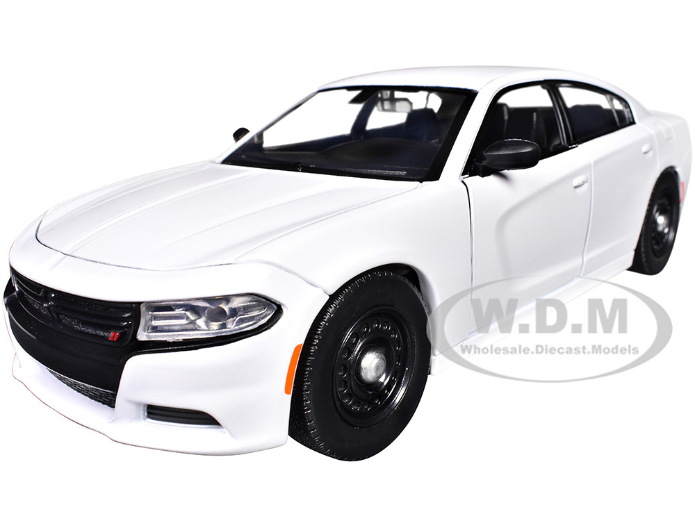 2023 Dodge Charger Pursuit Police Car White "Custom Builder's Kit - Law Enforcement and Public Service" Series 1/24 Diecast Model Car by Motormax diecast model