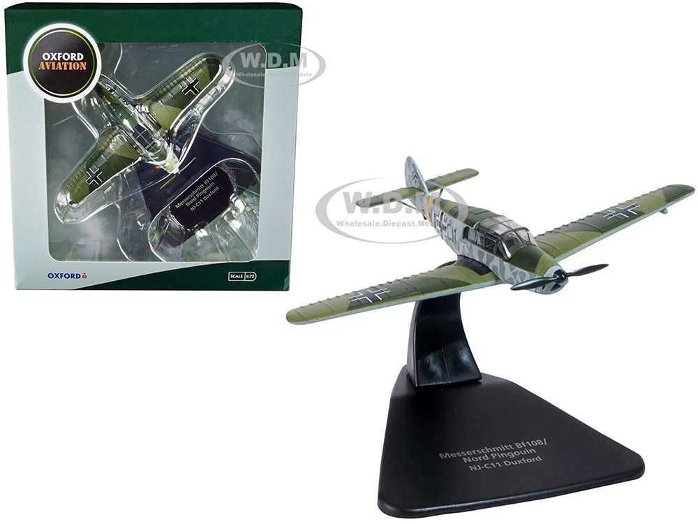 Messerschmitt Bf 108/Nord Pingouin War Plane NJ-C11 Duxford "Oxford Aviation" Series 1/72 Diecast Model Airplane by Oxford Diecast diecast model