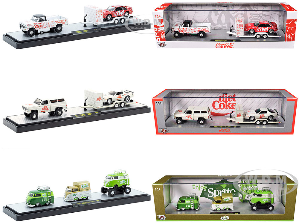 Auto Haulers "Soda" Set of 3 pieces Release 39 Limited Edition to 8000 pieces Worldwide 1/64 Diecast Models by M2 Machines diecast model
