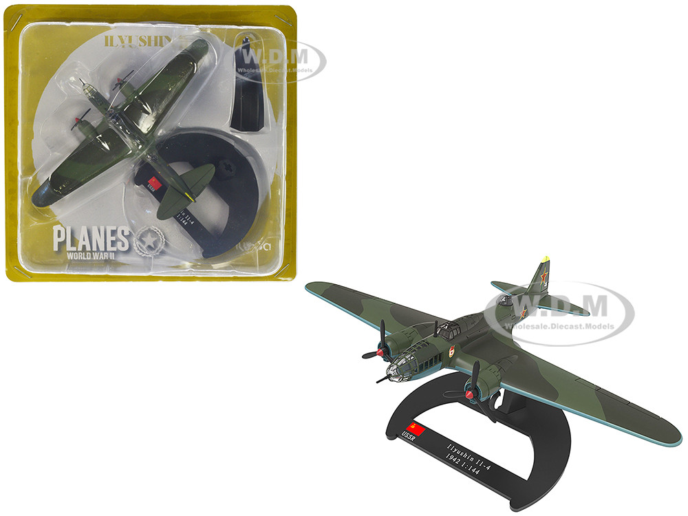 Ilyushin IL-4 Bomber Aircraft "Soviet Baltic Fleet Guards Regiment" (1942) "Planes of World War II" Series 1/144 Diecast Model Airplane by Luppa diecast model