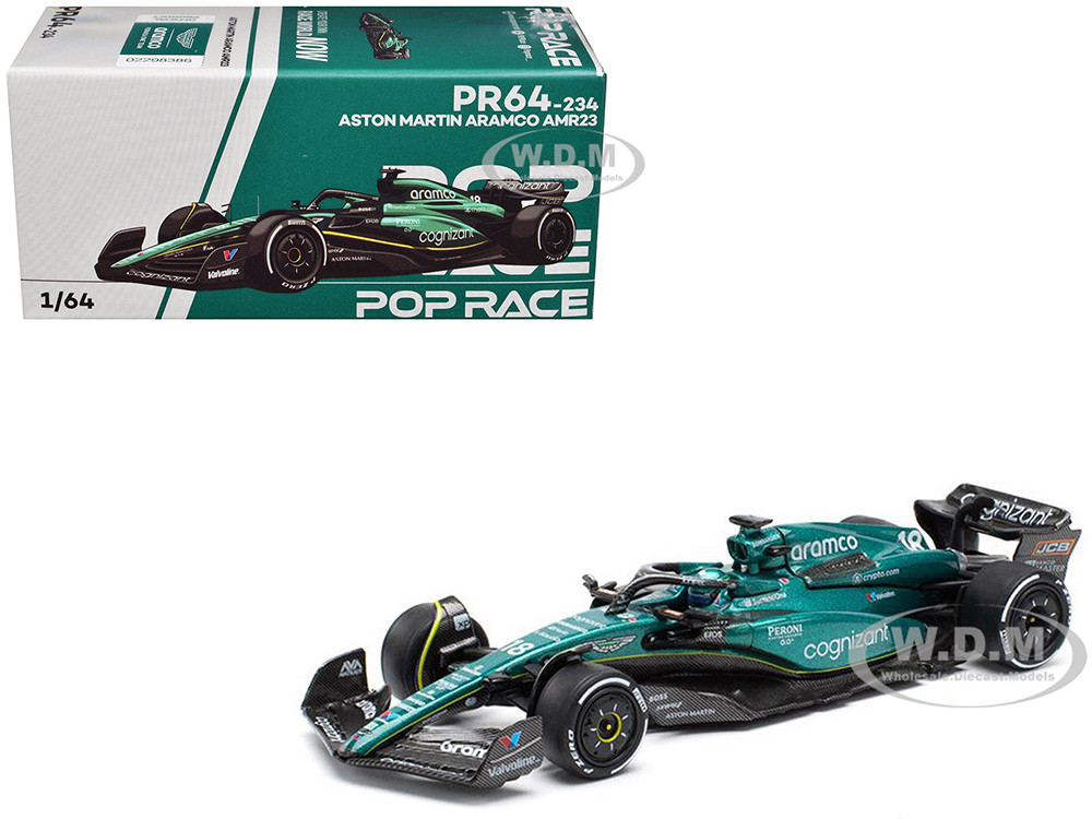 Aston Martin AMR23 #18 Lance Stroll "Formula One F1 World Championship" (2023) 1/64 Diecast Model Car by Pop Race diecast model