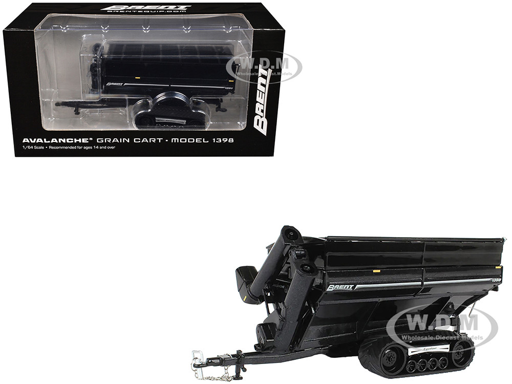 Brent 1398 Avalanche Grain Cart with Equalizer Tracks Black Metallic 1/64 Diecast Model by SpecCast diecast model