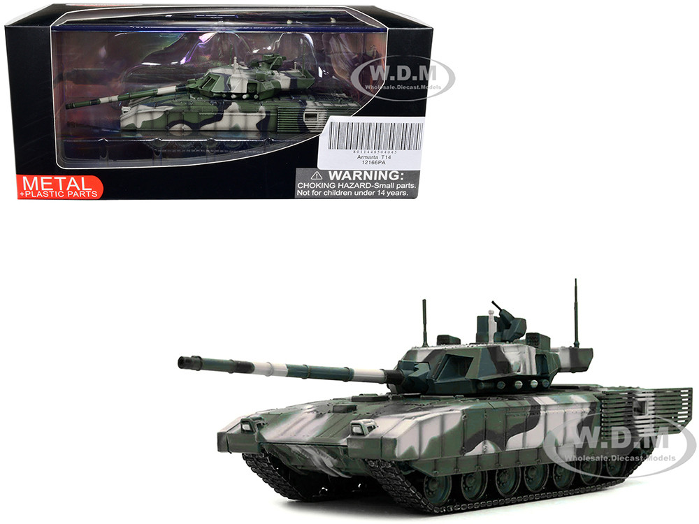 Russian T14 Armata MBT (Main Battle Tank) Multi-Woodland Camouflage "Armor Premium" Series 1/72 Diecast Model by Panzerkampf diecast model