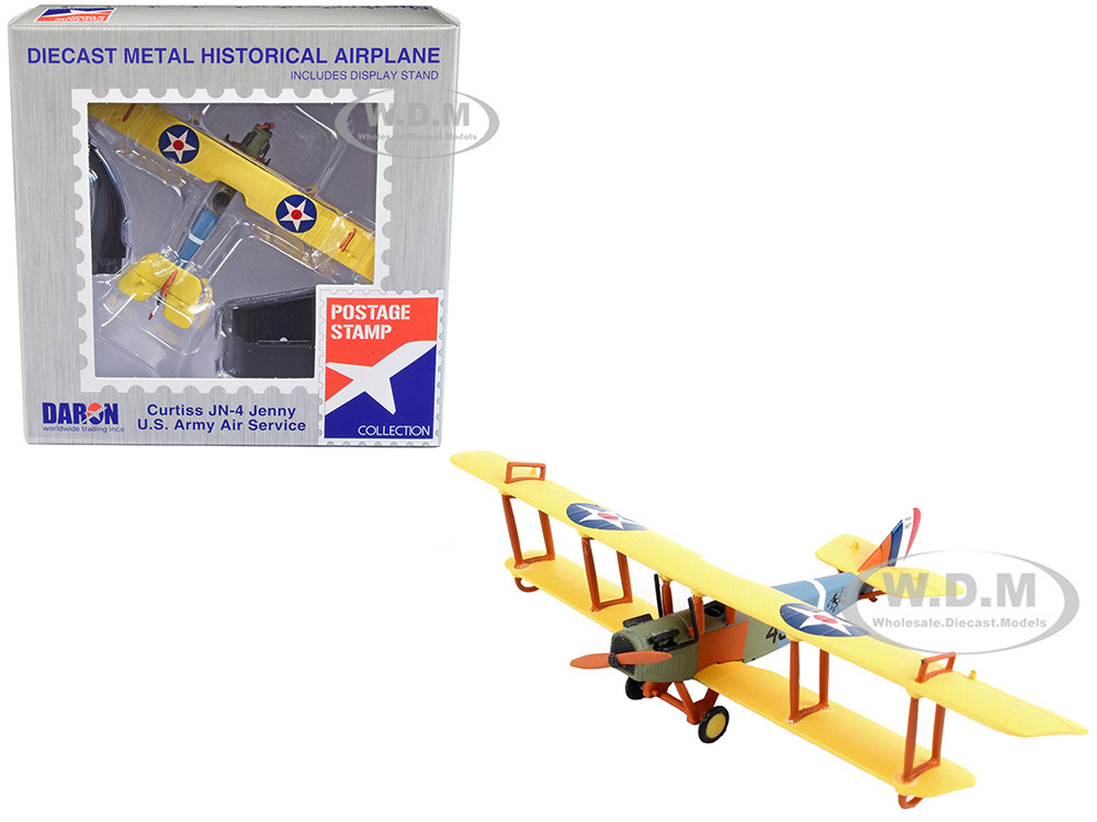 Curtiss JN4 "Jenny" Biplane Aircraft "United States Army Air Service" 1/100 Diecast Model Airplane by Postage Stamp diecast model
