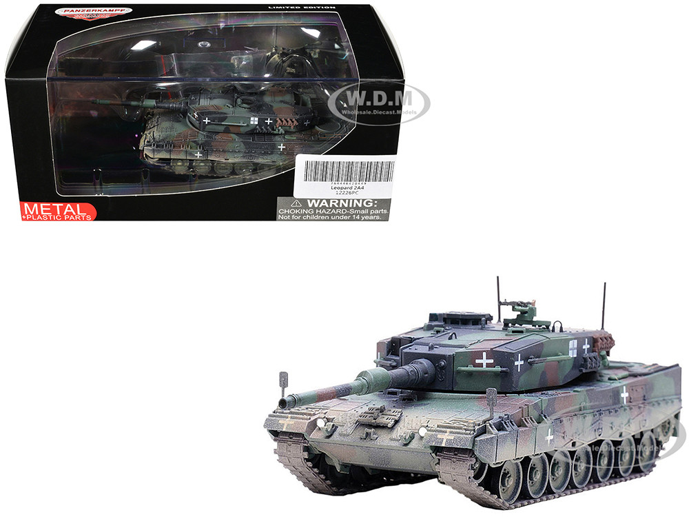 Leopard 2A4 Main Battle Tank with Snorkel "3-Tone Camouflage" Ukrainian Army "Armor Premium" Series 1/72 Diecast Model by Panzerkampf diecast model