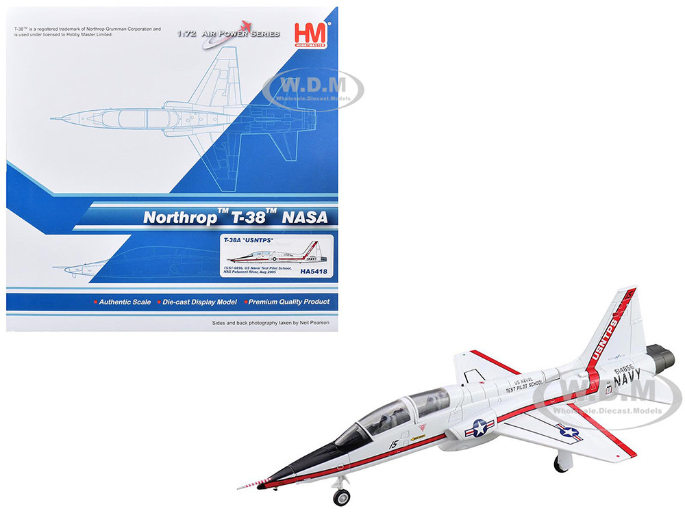 Northrop T-38A Talon Aircraft "61-0856, United States Naval Test Pilot School, NAS Patuxent River, NASA" (2005) United States Navy "Air Power Series" die cast 1/72 Diecast Model by Hobby Master diecast model