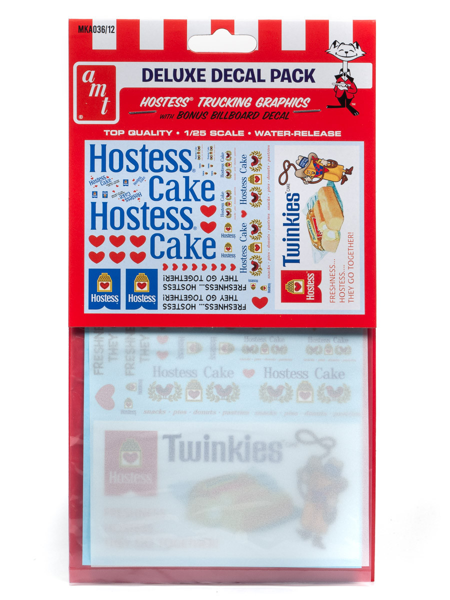 "Hostess" Trucking Decals with Bonus Billboard Decal for 1/25 Scale Models by AMT diecast model