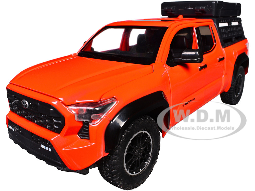 2024 Toyota Tacoma TRD Off-Road Edition Pickup Truck Octane Orange with Bed Camper 1/24 Diecast Model Car diecast model
