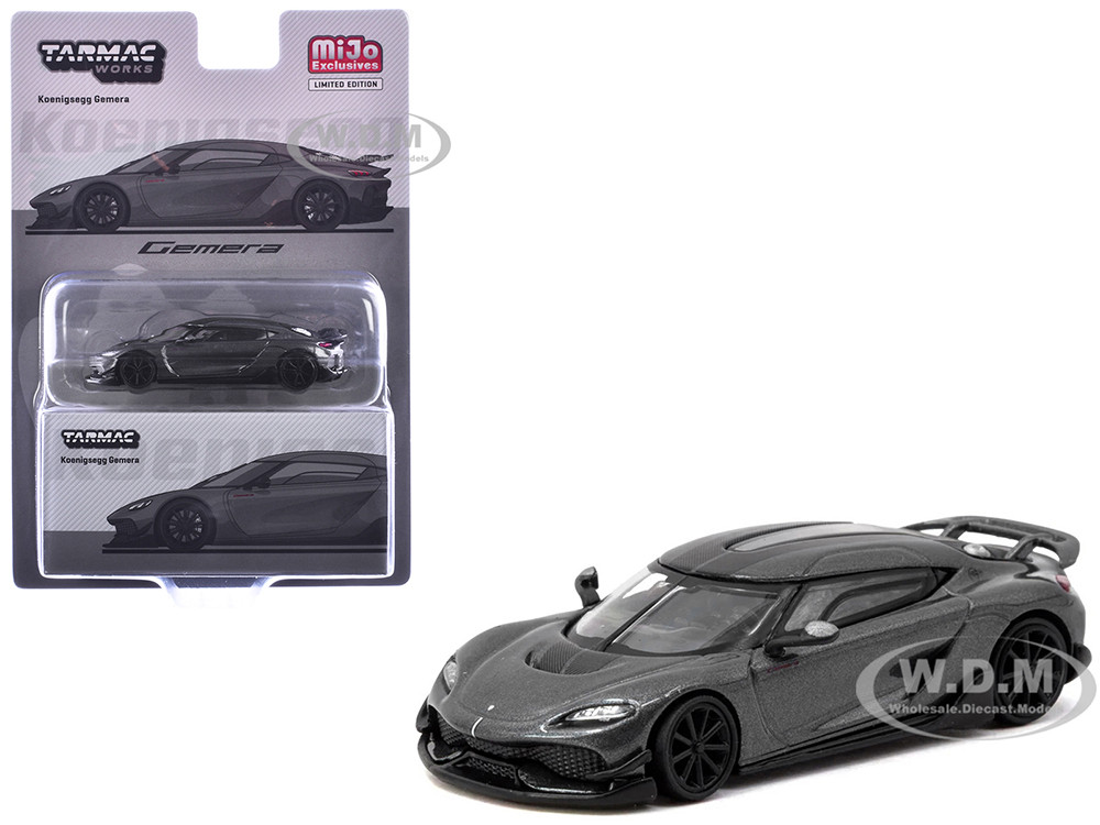 Koenigsegg Gemera Dark Gray Metallic "Global64" Series 1/64 Diecast Model by Tarmac Works diecast model