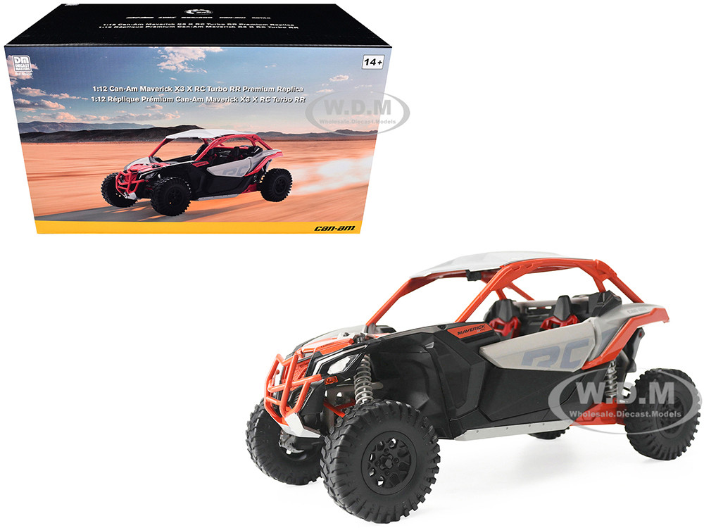 Can-Am Maverick X3 X RC Turbo RR Chalk Gray and Orange 1/12 Diecast Model by BRP Models diecast model