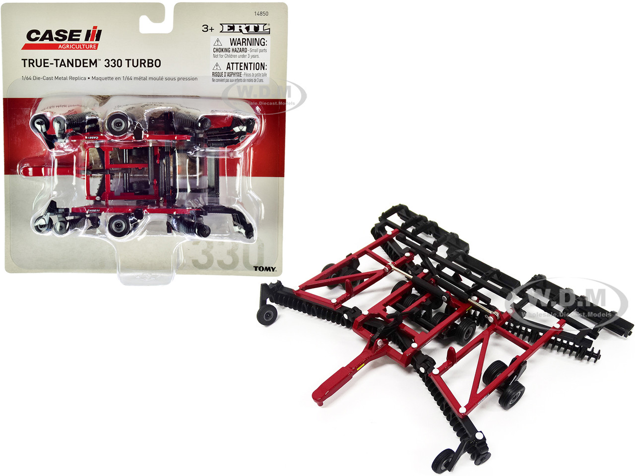 Case IH True-Tandem 330 Turbo Disc Harrow with Folding Wings Red "Case IH Agriculture" 1/64 Diecast Model by ERTL TOMY diecast model