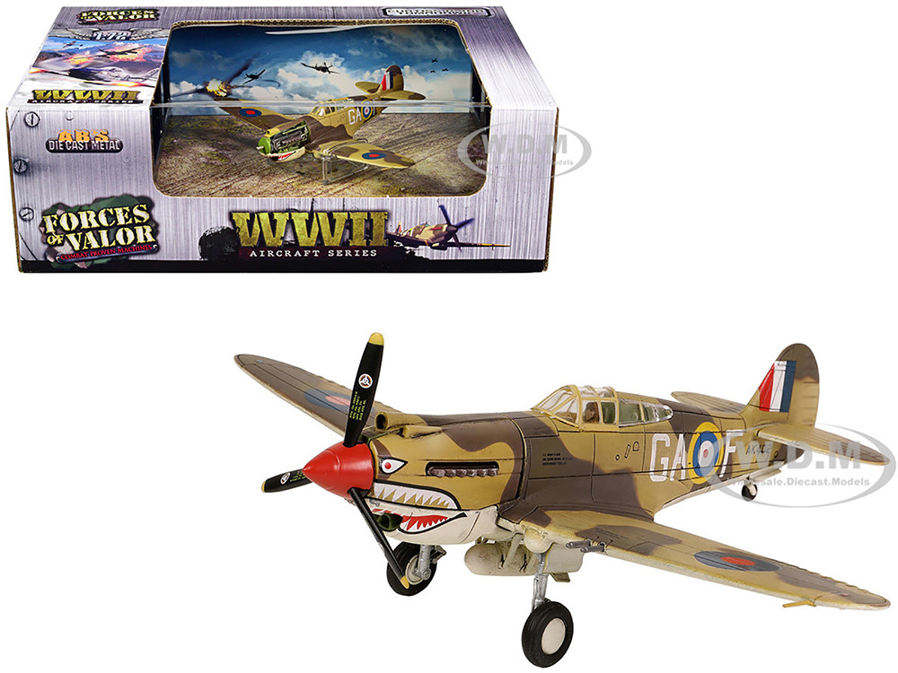 Curtiss P-40B Tomahawk MK IIB Aircraft Fighter "112 Squadron (Royal Air Force), AK402, GA-F, North Africa" (October 1941) "WW2 Aircrafts Series" 1/72 Diecast Model by Forces of Valor diecast model