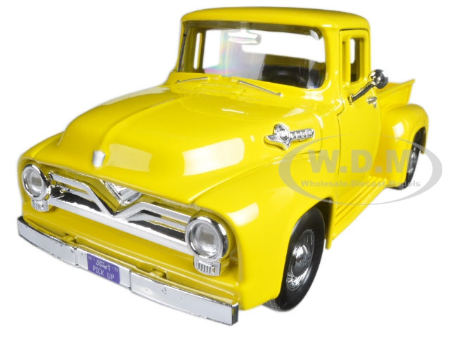 1955 Ford F-100 Pickup Truck Yellow 1/24 Diecast Model Car by Motormax diecast model