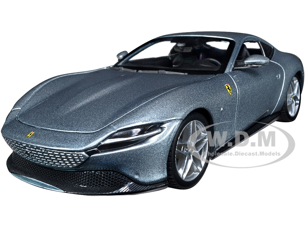 Ferrari Roma Gray Metallic "Race + Play" Series 1/24 Diecast Model Car by Bburago diecast model