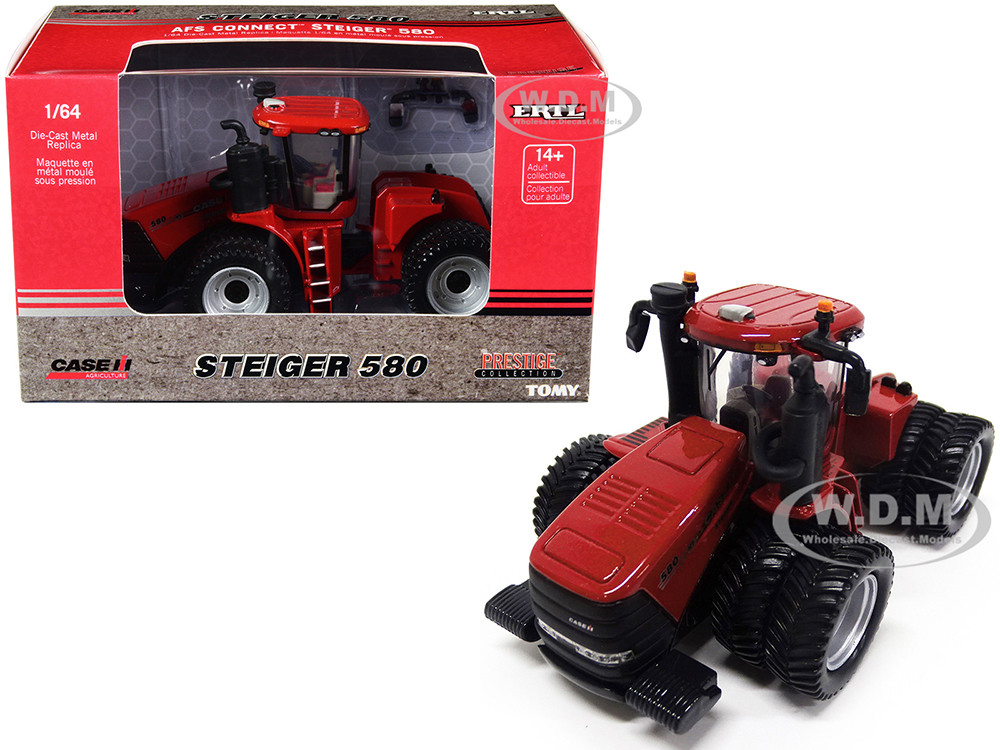 Case AFS Connect Steiger 580 Tractor with Dual Wheels Red "Case IH Agriculture" "Prestige Collection" Series 1/64 Diecast Model by ERTL TOMY diecast model